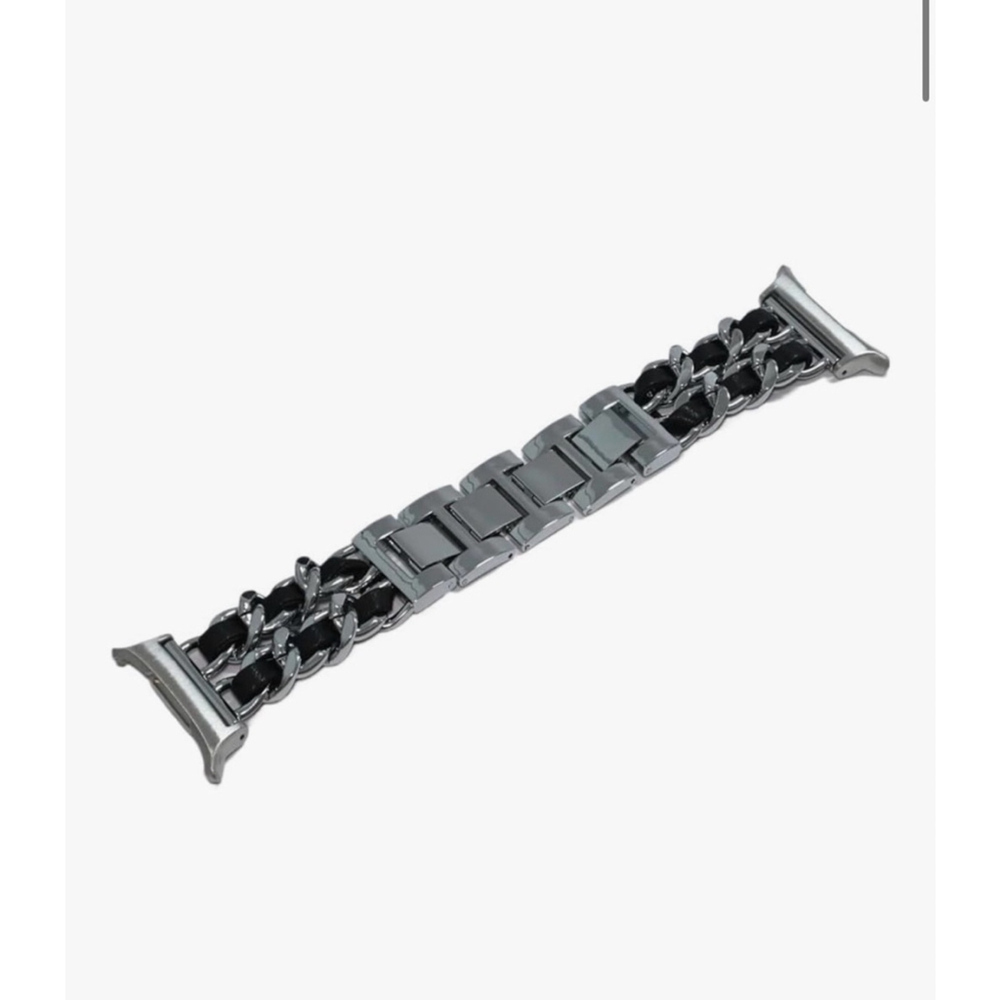 Compatible with Apple Watch 44/45/49 Silver and black Black